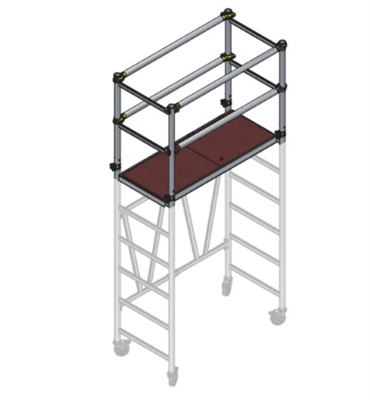 Easy Access Foldaway Scaffold Riser Guardrail Pack