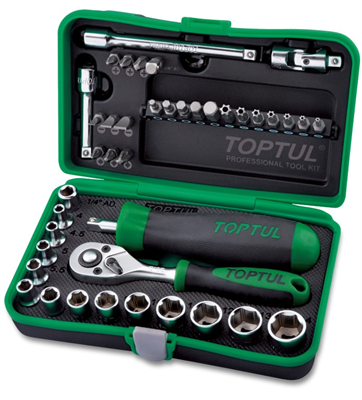 Toptul 41 Piece 1/4" drive Socket and Bit Set