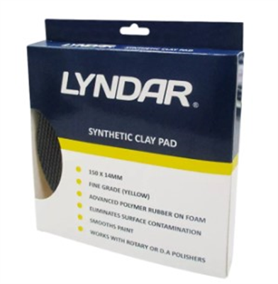 150mm Lyndar Clay Pad Synthetic FINE (Yellow) 14mm