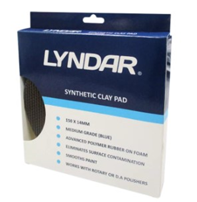 150mm Lyndar Clay Pad Synthetic MEDIUM (Blue) 14mm