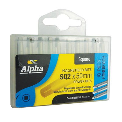 25mm Alpha SQ2 Square Insert Power Bits - PKT 10