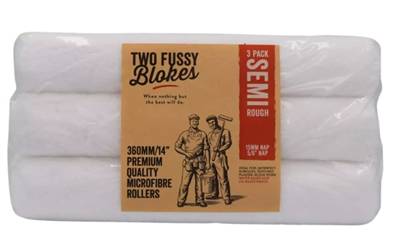 360mm 15mm Nap Two Fussy Blokes Microfibre Roller - 3 Pack