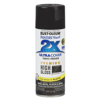 340g Rust-Oleum 2X Ultra Cover Paint+Primer - Black Gloss