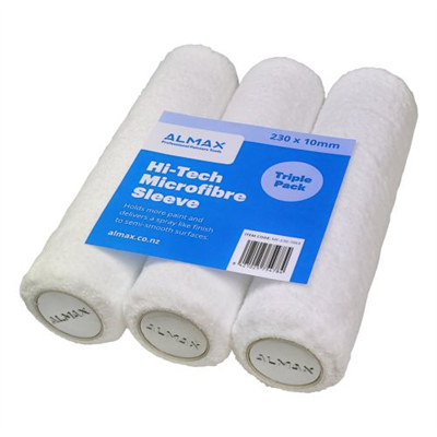 230mm x 10mm Nap Almax Hi-Tec Microfibre Roller Sleeve 3 Pk