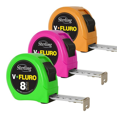 Fluro Metric Tape Measure 8m x 25mm