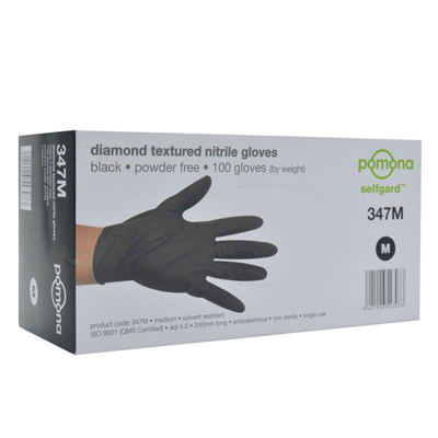 POMONA BLACK NITRILE POWDER FREE