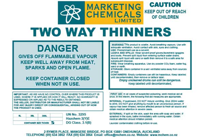 LABEL for 1L Univ Thinners - Each