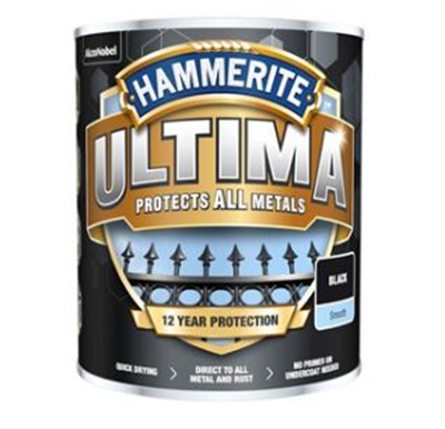 750ml Hammerite Ultima Metal Smooth Black