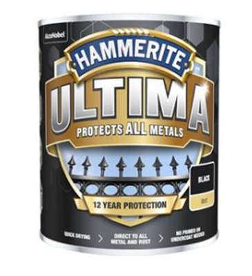 750ml Hammerite Ultima Metal Matt Black