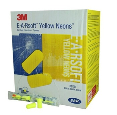 3M E-A-Rsoft Yellow Neons Ear Plugs Box 200