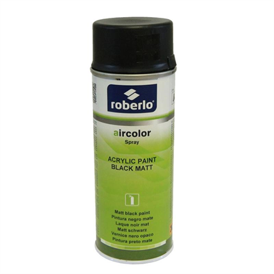 400ml Aerosol Roberlo Aircolor Matt Black