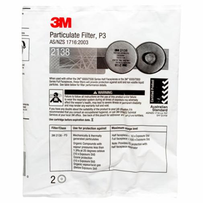 3M 2138 GP2/GP3 Particulate Filter - Pair