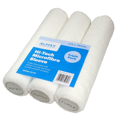 270mm x 10mm Nap Almax Hi-Tec Microfibre Roller Sleeve 3 Pk