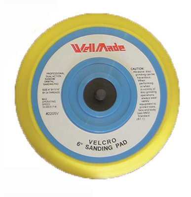 150mm 6in DA Backup Pad Vinyl 5/16 Stud Wellmade VELCRO